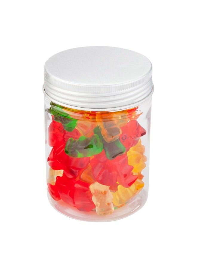 Restaurantware 8.5 Ounce Plastic Mason Jars, 100 Airtight Food Storage Jars - Aluminum Lids Included, Round, Clear Plastic Kitchen Storage Containers, Store Snacks, Candies, Ingredients, And More - Image 2