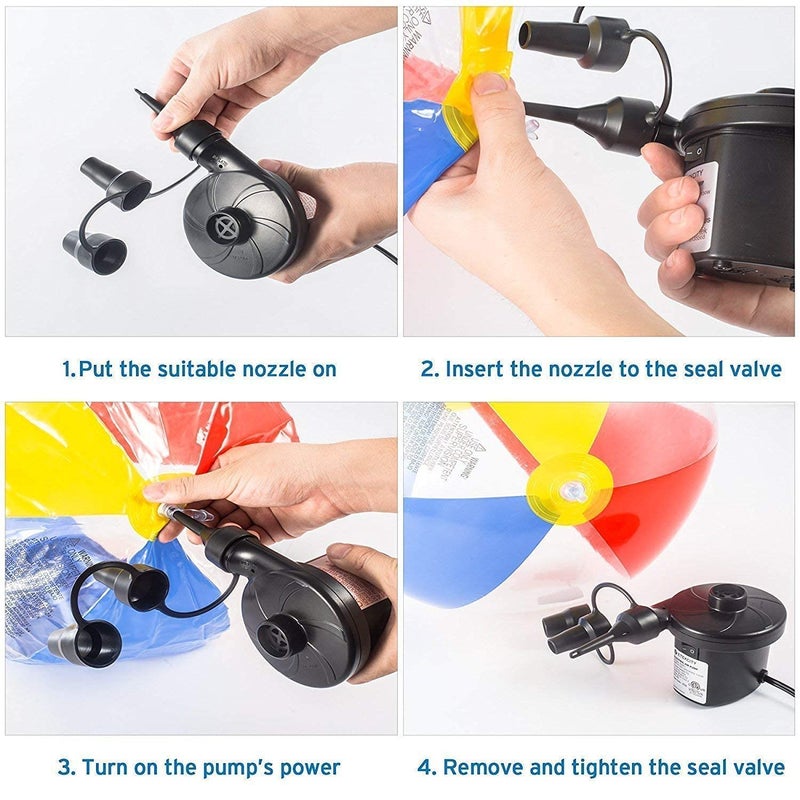 Paghadi PAGHADI Electric Vacuum Air Pump Inflates Mini AC Electric Vacuum Air Pump to Inflate and Deflate Sofa Bed Swimming Pool Tubes Electric Vacuum Air Pump Black  - Image 3