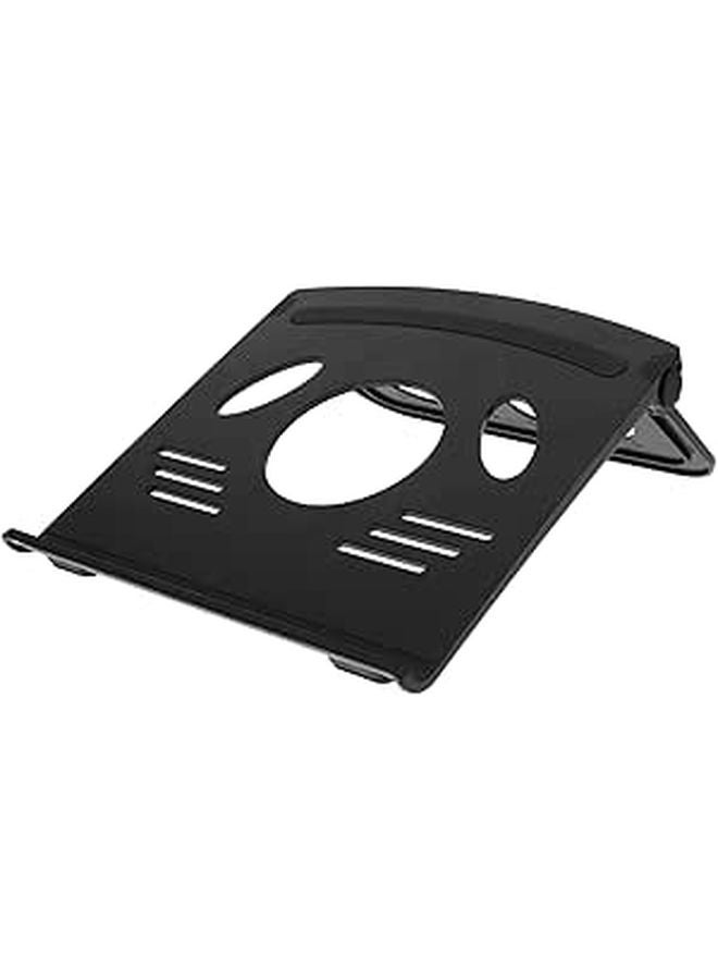 Foldable Black Laptop Stand Holder Portable Tablet Riser with Ventilation for Home Office Travel - Image 1