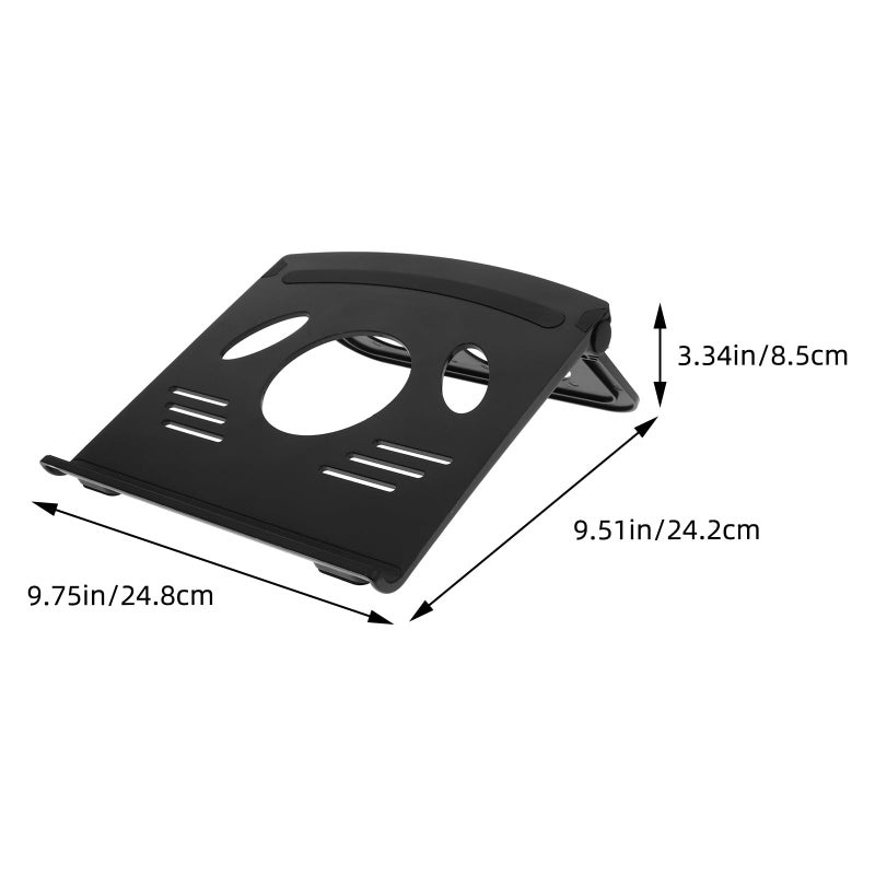 Foldable Black Laptop Stand Holder Portable Tablet Riser with Ventilation for Home Office Travel - Image 3