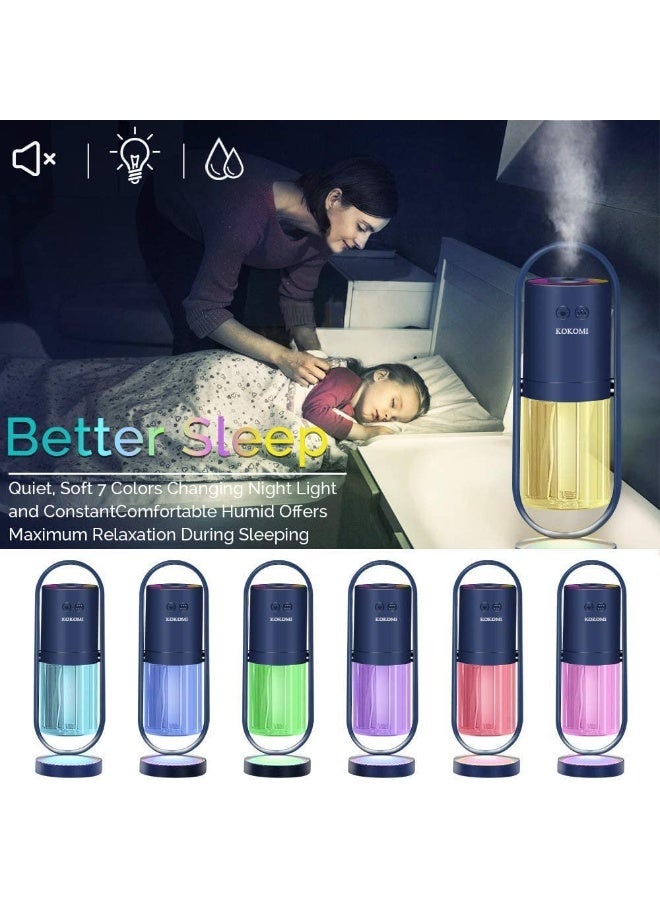 Portable Mini Ultrasonic Humidifier – Small Personal Humidifier with Night Light for Baby Room, Bedroom, Office, Travel, and Home Use - Image 4