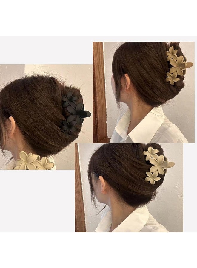 MATSON 4PCS Flower Hair Claw Clips Non-Slip Matte Flower Hair Clips for Women Cute Hair Clips, Hawaiian Hair Flower Clip Large Plumeria Hair Clip Strong Hold Hair Claws Hair Accessories for Girls - Image 3
