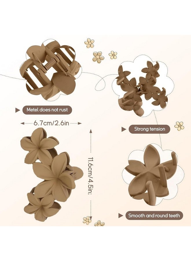 MATSON 4PCS Flower Hair Claw Clips Non-Slip Matte Flower Hair Clips for Women Cute Hair Clips, Hawaiian Hair Flower Clip Large Plumeria Hair Clip Strong Hold Hair Claws Hair Accessories for Girls - Image 2