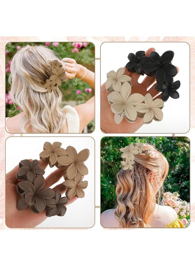 MATSON 4PCS Flower Hair Claw Clips Non-Slip Matte Flower Hair Clips for Women Cute Hair Clips, Hawaiian Hair Flower Clip Large Plumeria Hair Clip Strong Hold Hair Claws Hair Accessories for Girls - Image 4