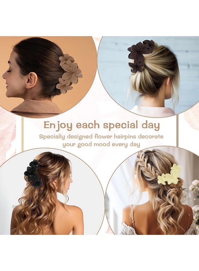 MATSON 4PCS Flower Hair Claw Clips Non-Slip Matte Flower Hair Clips for Women Cute Hair Clips, Hawaiian Hair Flower Clip Large Plumeria Hair Clip Strong Hold Hair Claws Hair Accessories for Girls - Image 5