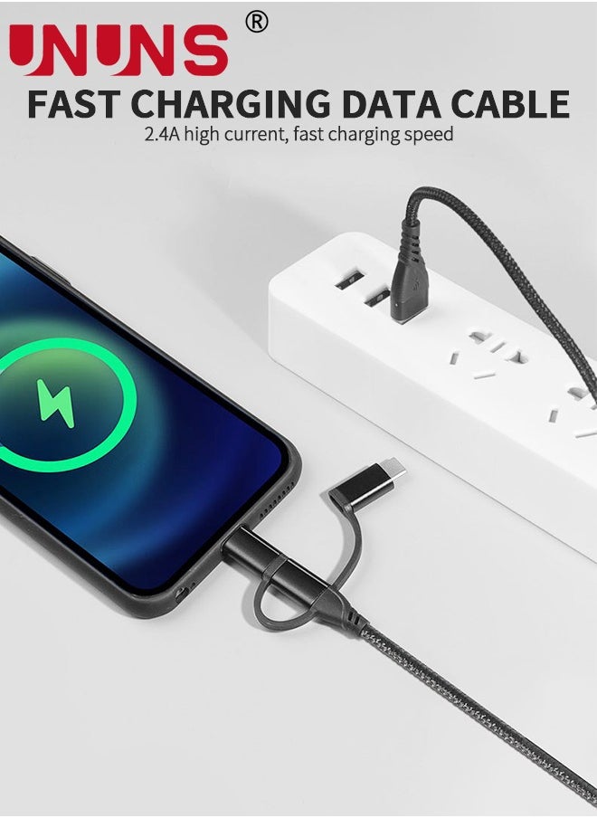 UNUNS - Safety Certified iPhone 15 Car Charger,48W Fast Charging, USB Charger,All Metal Car Charger With 2-in-1 USB C And Lightning Cable For iPhone 15 Pro Max Plus 14 13 12 Mini - Image 1