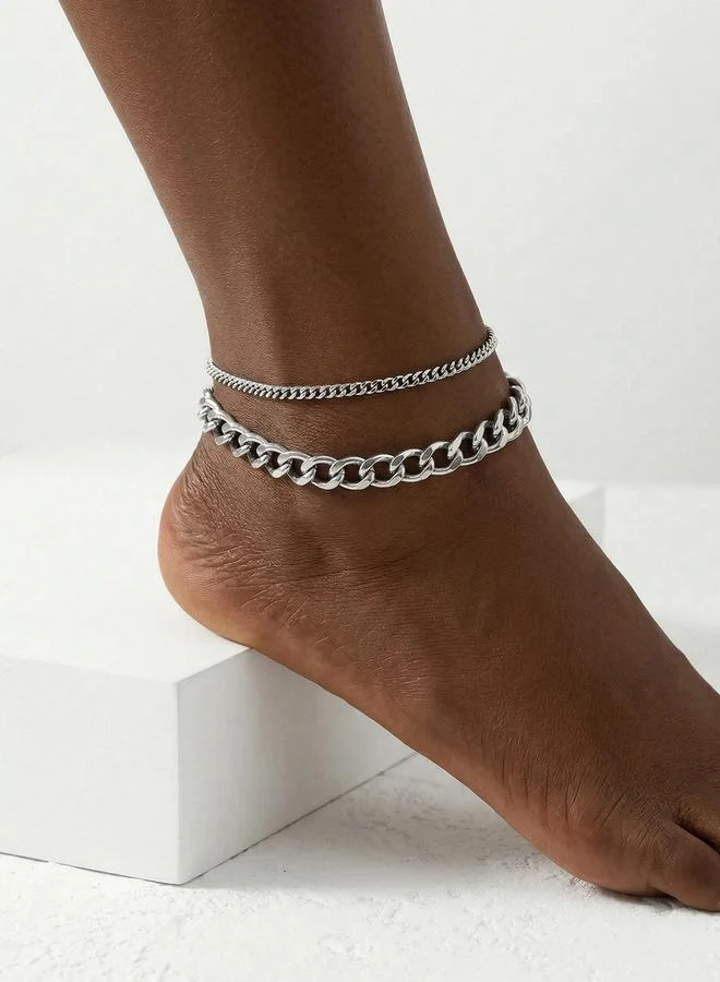 تايك تو Set of 2 - Cuban Chain Anklet