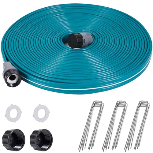 LINEX Sprinkler Soaker Hose 50 ft for Garden Lawn Watering Hose with Hose Stakes - Image 1