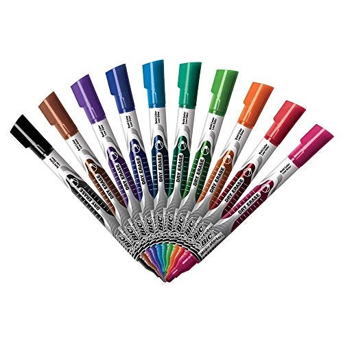 BIC Magic Marker Dry Erase Marker, Fine Bullet Tip, Assorted Colors, 12-Count, Pack of 2 - Image 2