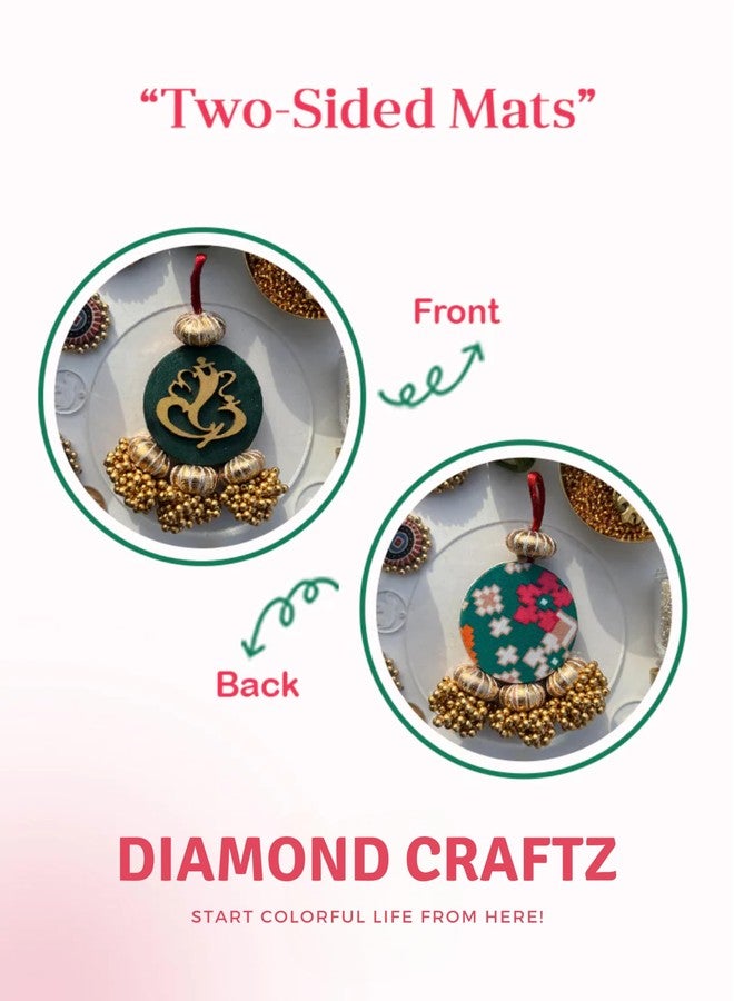 DIAMOND CRAFTZ Ganesh Charm Door Hanging Elegant Handcrafted Décor for Entrance & Festivities Perfect for Diwali & Home Celebrations with Authentic Indian Design (Ganesh Charm - Green) - Image 2