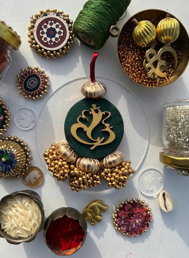 DIAMOND CRAFTZ Ganesh Charm Door Hanging Elegant Handcrafted Décor for Entrance & Festivities Perfect for Diwali & Home Celebrations with Authentic Indian Design (Ganesh Charm - Green) - Image 4