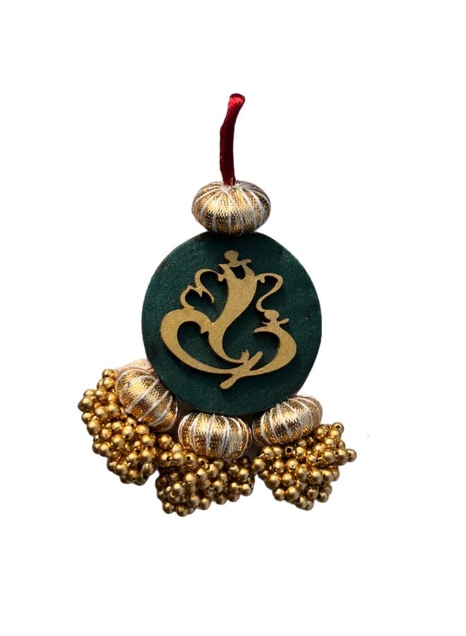 DIAMOND CRAFTZ Ganesh Charm Door Hanging Elegant Handcrafted Décor for Entrance & Festivities Perfect for Diwali & Home Celebrations with Authentic Indian Design (Ganesh Charm - Green) - Image 1