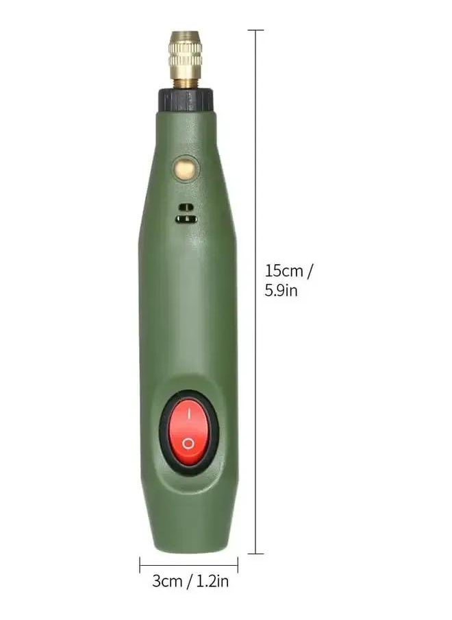 Generic 12V Multi-functional Mini Electric Grinder Set Electric Drill  Rotary Tool Kit for Milling Polishing Engraving Green 0.233kg  - Image 4