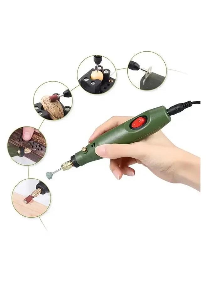 Generic 12V Multi-functional Mini Electric Grinder Set Electric Drill  Rotary Tool Kit for Milling Polishing Engraving Green 0.233kg  - Image 5