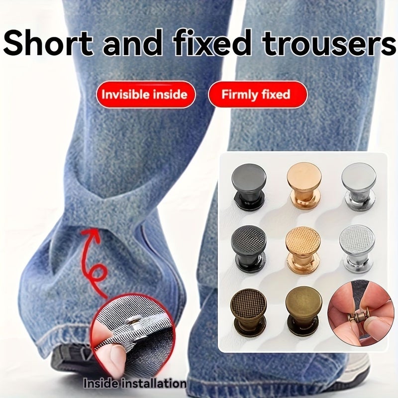 6Pcs Mesh Hem Clips Black Silver for Pants Fixing Anti Slip No Cut Tool - Image 1