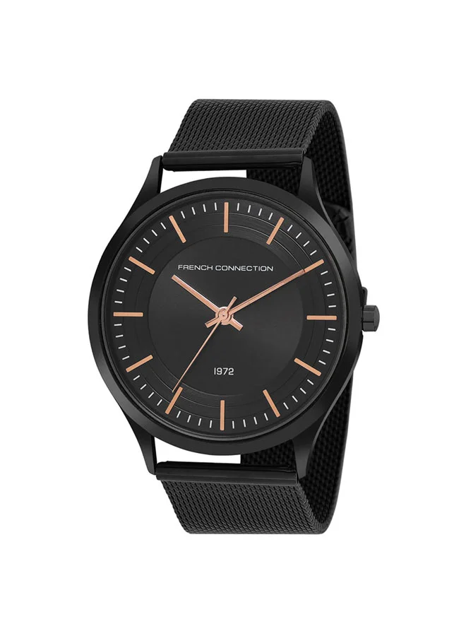 French Connection 42mm Men's Quartz Watch with Black Dial