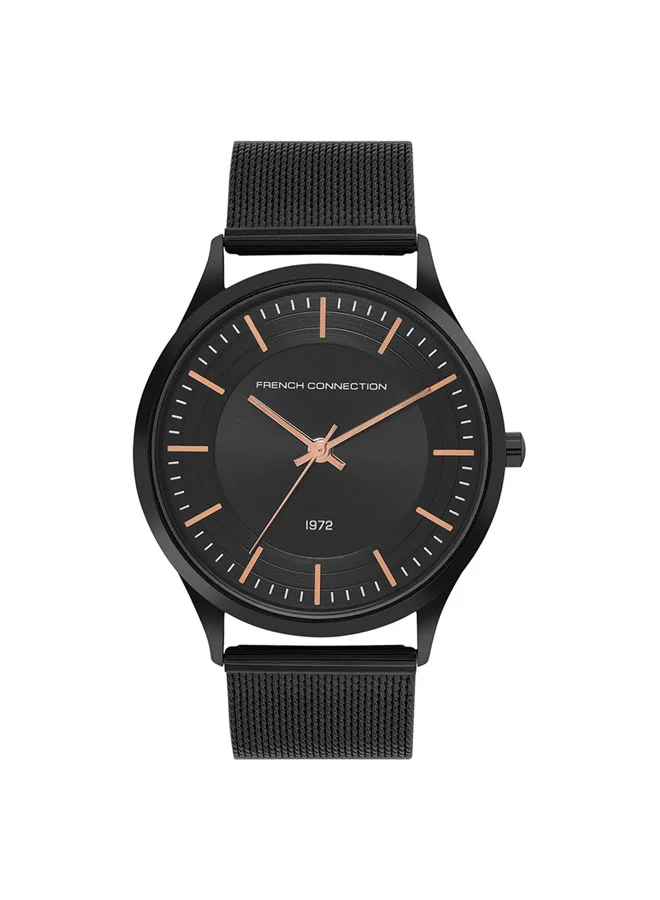 French Connection 42mm Men's Quartz Watch with Black Dial