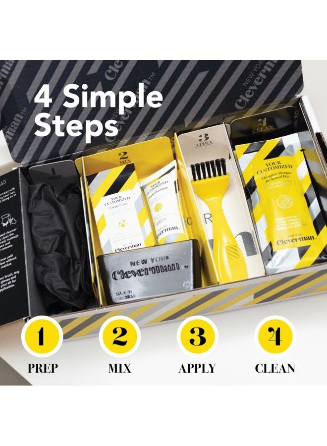 Cleverman Hair & Beard Dye Kit for Men, All-in-One Reusable Mens Hair Color, Natural Gray Coverage, Ammonia-Free Beard Mustache Dye for Men (Light Brown) - Image 4