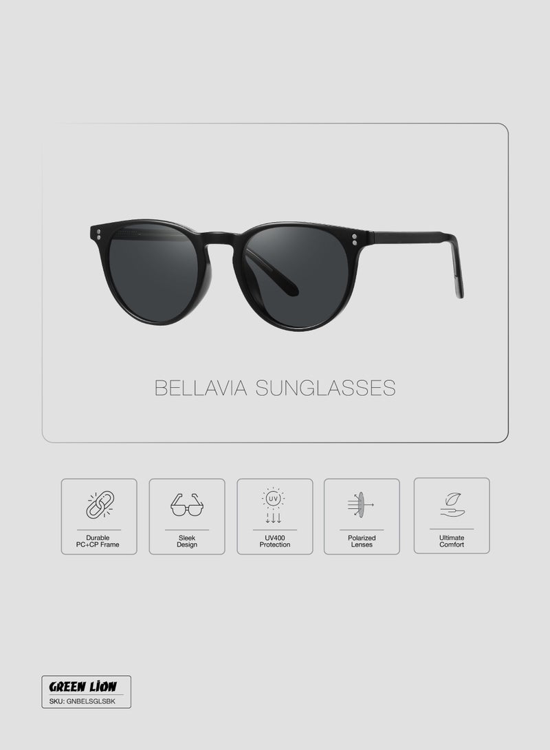 GREEN LION Bellavia Polarized Full Rim Sunglasses with UV400 Protection / Unisex Riding Glasses Running Glasses Mountaineering Glasses Driving Glasses Fishing Glasses - Black - Image 2