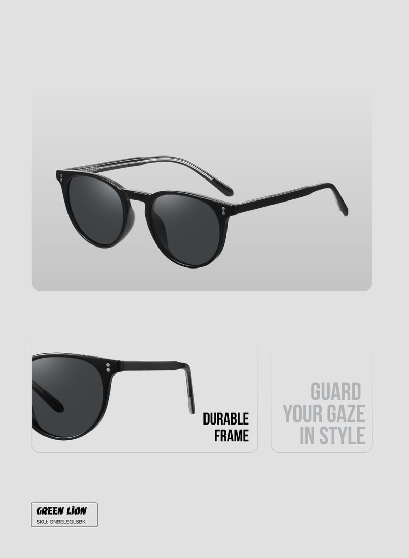 GREEN LION Bellavia Polarized Full Rim Sunglasses with UV400 Protection / Unisex Riding Glasses Running Glasses Mountaineering Glasses Driving Glasses Fishing Glasses - Black - Image 3