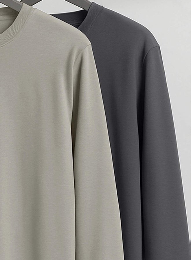 trendyol Pack Of 2 Men's Longsleeve T-shirts - Image 2
