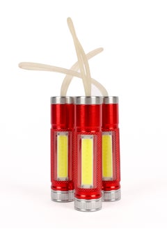LUSTER 3pc Small flashlight with silicone hook red  - Image 1