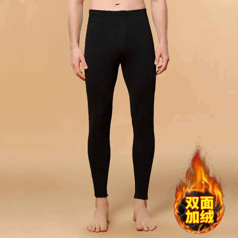 Autumn Trousers Men'S Warm Pants Fleece-Lined Thickened Inner Wearing Cotton Wool Pants Line Pants Underpants Boys Leggings - Image 2