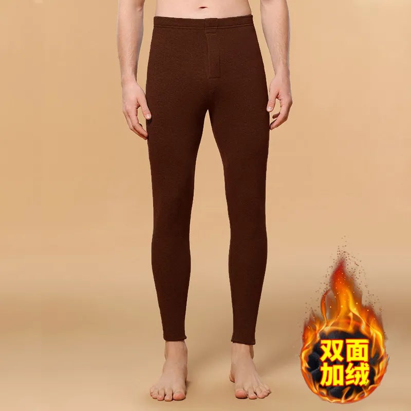 Autumn Trousers Men'S Warm Pants Fleece-Lined Thickened Inner Wearing Cotton Wool Pants Line Pants Underpants Boys Leggings - Image 4