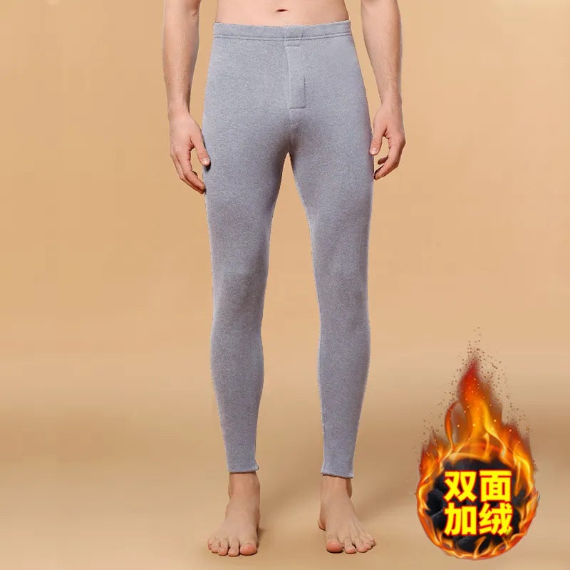 Autumn Trousers Men'S Warm Pants Fleece-Lined Thickened Inner Wearing Cotton Wool Pants Line Pants Underpants Boys Leggings - Image 5