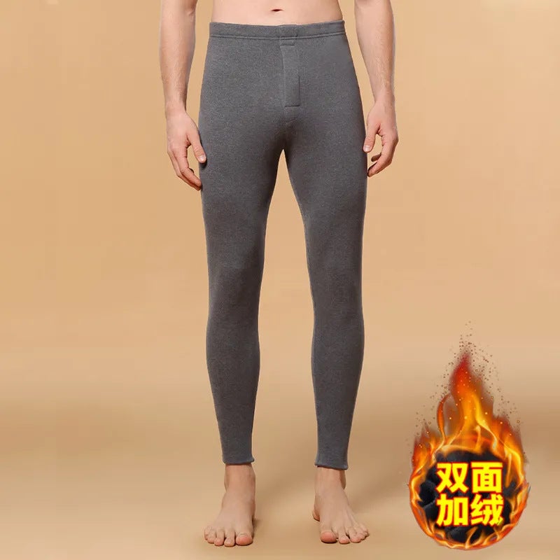 Autumn Trousers Men'S Warm Pants Fleece-Lined Thickened Inner Wearing Cotton Wool Pants Line Pants Underpants Boys Leggings - Image 3