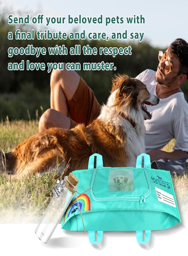 Thootyriaf Pet Casket Body Bag, Dog or Cat Burial Box with Dignity, Dog Casket for Burial and Cremation by Customizing with Pet Hair Memorial Bottle (Green, M) - Image 2