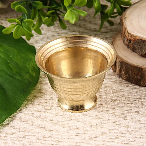 DOKCHAN Handcrafted Small Heavy Decorative Bowl for Pooja Home/Office Brass Decorative Bowl (Pack 03) - Image 3