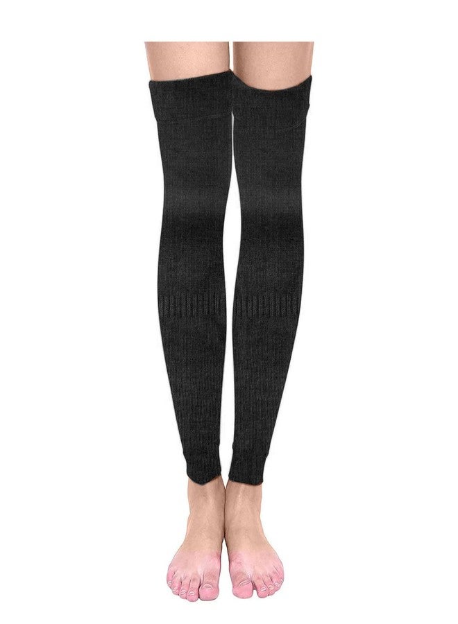 INFISPACE Unisex Woolen Thermal Warm Elastic Leg Knee Support Warm & Winter Protector Knee Cap (Black, 1) - Image 2