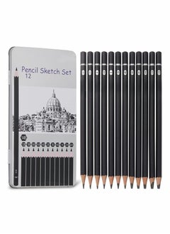 XiuWoo Professional Drawing Sketching Pencil Set - 12 Pack Art Sketch Pencils, Graphite Pencils(14B 4H), Ideal for Drawing, Pencils and Shading, Back to School Supplies  - Image 1