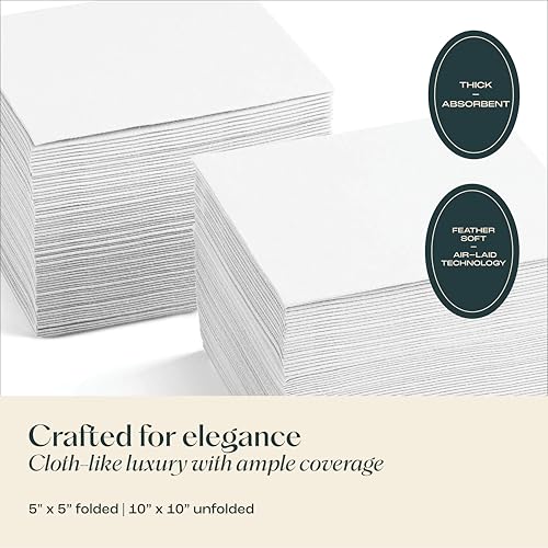 Servietto 200 Linen-Feel Beverage Napkins - Disposable Cocktail Napkins, Made In USA - Soft & Absorbant Elelgant Paper Napkins For Bar, Café, Restaurant Or Event - Image 3
