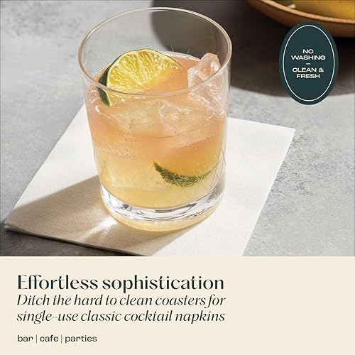 Servietto 200 Linen-Feel Beverage Napkins - Disposable Cocktail Napkins, Made In USA - Soft & Absorbant Elelgant Paper Napkins For Bar, Café, Restaurant Or Event - Image 5