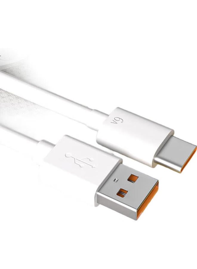 Zitai Type-C Data Cable, 6A Super Fast Charging 100W, Suitable For Huawei Honor Mate60/50/40Pro/30/P70, Xiaomi, 0.25 Meters, White - Image 1