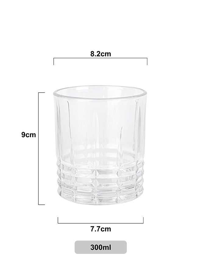 Ollieroo كؤوس ويسكي قديمة مزخرفة - كوب زجاجي متين سعة 300 مل للكوكتيلات، الماء، العصير، البيرة، النبيذ - مجموعة زجاجية خاصة، أدوات مائدة، آمنة للغسالة. - Image 4