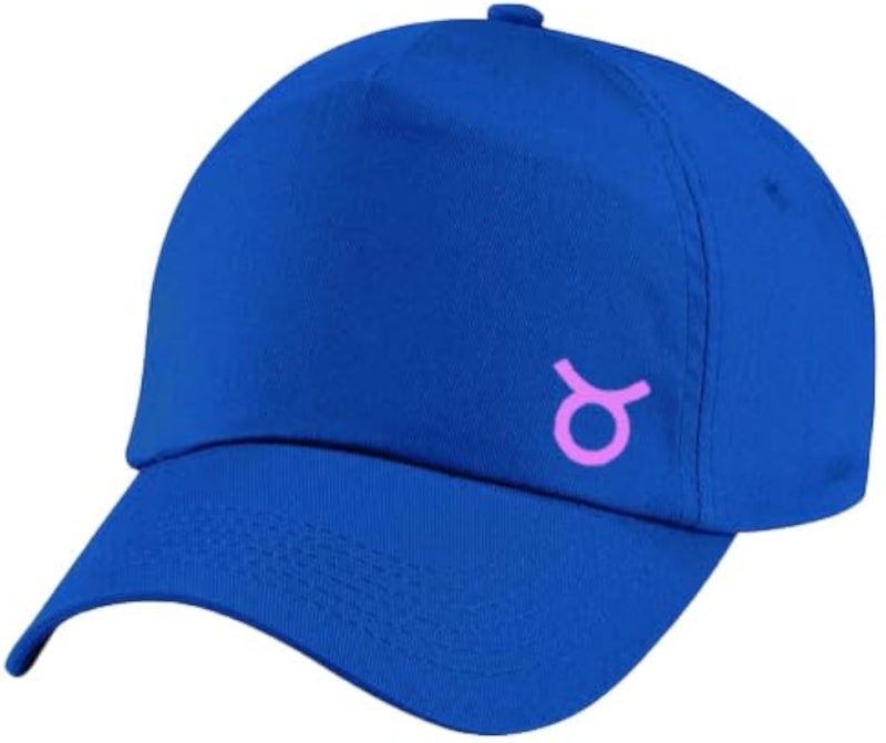 Blue Cap with Tauarius zodiac Pink Color Logo