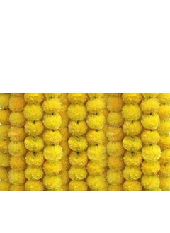 Home Buy HOME BUY Artificial Marigold Flowers For Decoration Garland Yellow Ladi For Diwali & Festivals | 5 Feet Long 5Pcs (Yellow Garland), 50 MM  - Image 2