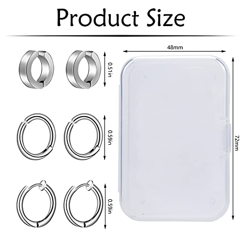 ONESING 20 Pcs Clip On Magnetic Earrings - Dangle, Hoop, Sterling Silver Stainless Steel Non-Pierced Fake Earrings - Image 3