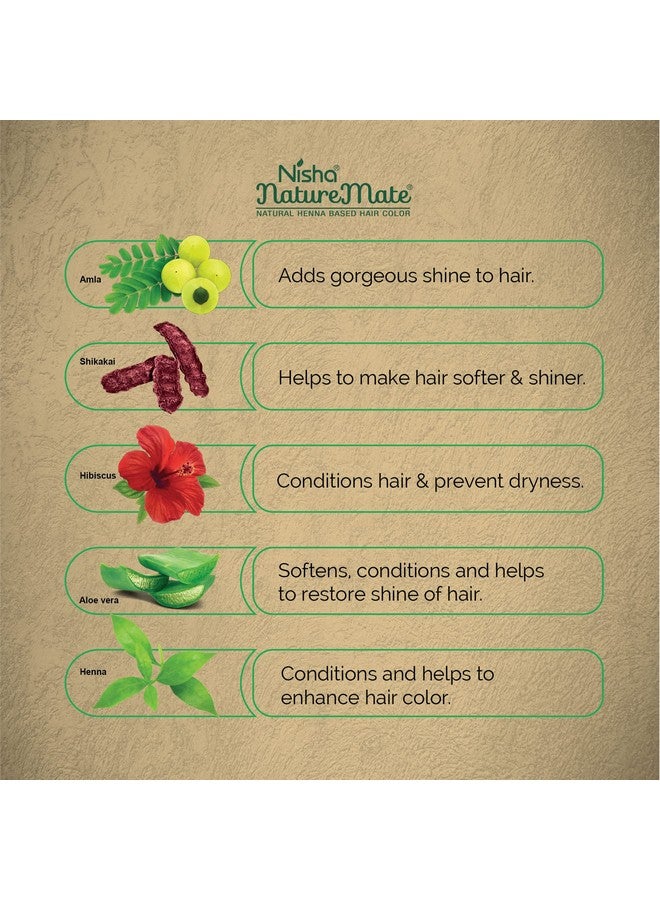 نيشا صبغة شعر طبيعية من Nature Mate تعتمد على الحناء، خالية من الأمونيا، خالية من الريزورسينول، لون شعر يدوم طويلاً، نتائج مثل الصالونات، شعر ناعم وحرير ولامع - Image 3