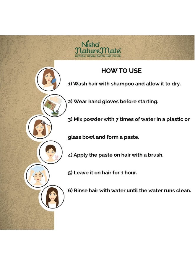 نيشا صبغة شعر طبيعية من Nature Mate تعتمد على الحناء، خالية من الأمونيا، خالية من الريزورسينول، لون شعر يدوم طويلاً، نتائج مثل الصالونات، شعر ناعم وحرير ولامع - Image 4