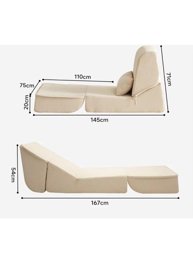 Modular Folding Sofa in Light Grey - Image 5