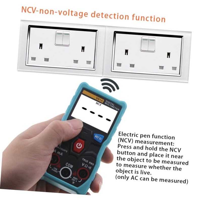 Operitacx Auto Ranging Digital Multimeter Blue Voltage Tester Measures AC DC Voltage Current Resistance Capacitance - Image 4