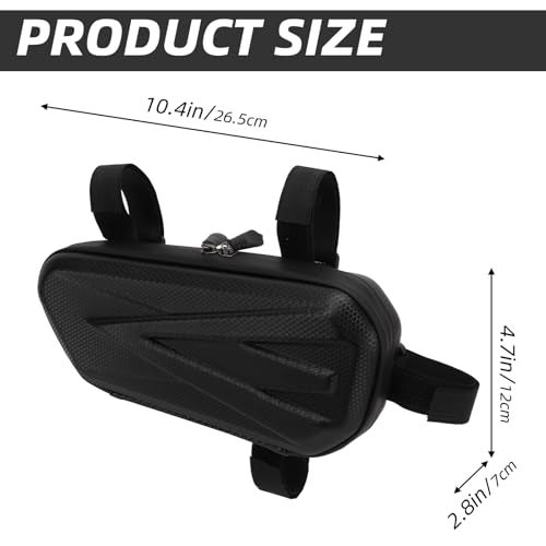 OUKENS Motorcycle Tail Bag Universal EVA Hard Shell Triangle Waterproof Motorcycle Side Bag Bike Luggage Storage with Double Sealing Zippers Black - Image 3