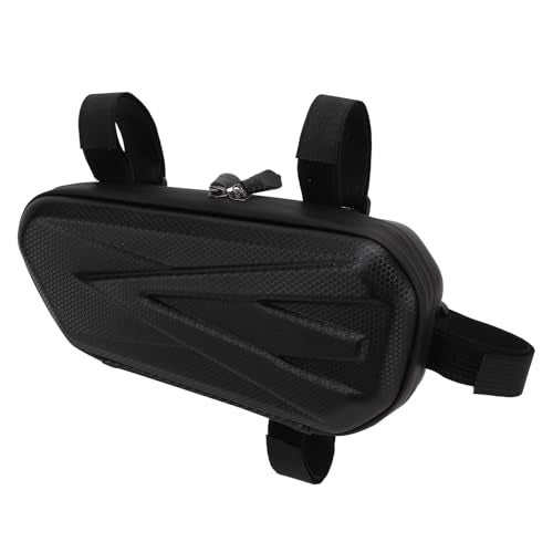 OUKENS Motorcycle Tail Bag Universal EVA Hard Shell Triangle Waterproof Motorcycle Side Bag Bike Luggage Storage with Double Sealing Zippers Black - Image 1