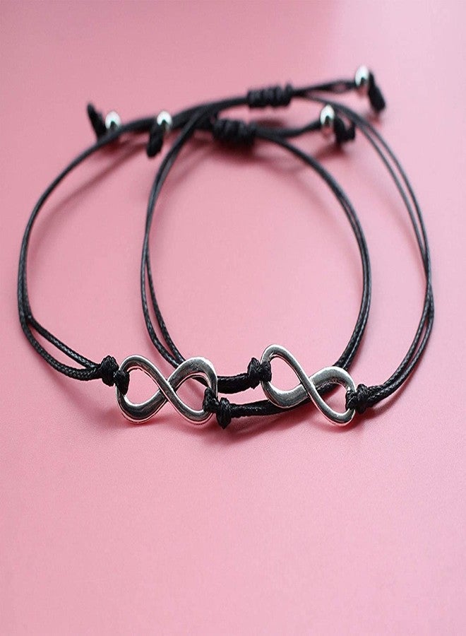 AJS Infinity Pinky Promise Bracelets Anklets for Couples Best Friend Long Distance Relationship Matching Bracelets Adjustable Friendship Bracelets for Him and Her (Unisex Adult) - Image 3
