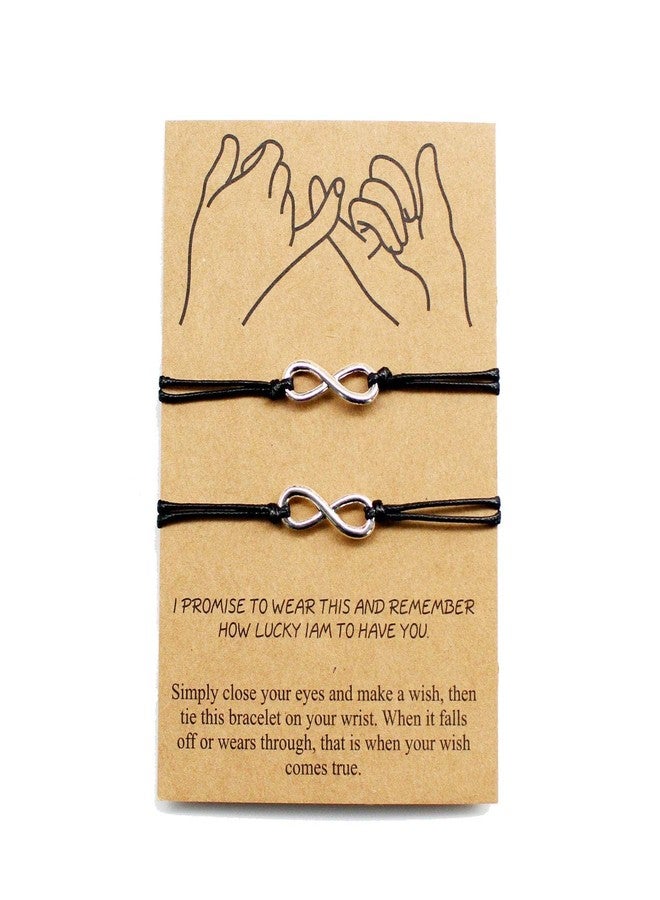 AJS Infinity Pinky Promise Bracelets Anklets for Couples Best Friend Long Distance Relationship Matching Bracelets Adjustable Friendship Bracelets for Him and Her (Unisex Adult) - Image 1