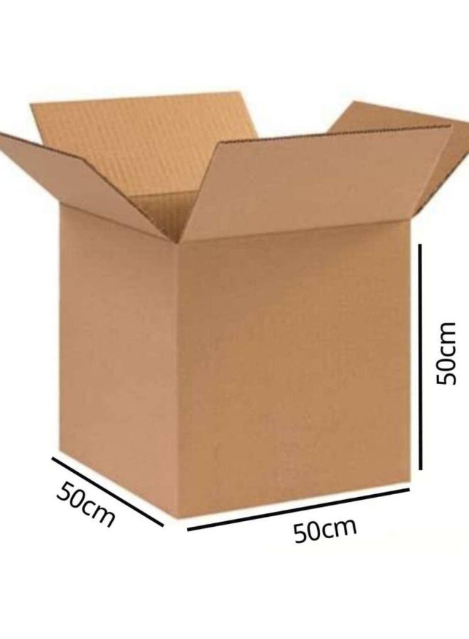 مجموعة من 5 صناديق كرتونية قوية للتغليف والشحن – 50×50×50 سم – صناديق متينة قابلة للطي مناسبة للنقل والتخزين والتغليف الآمن - Image 2